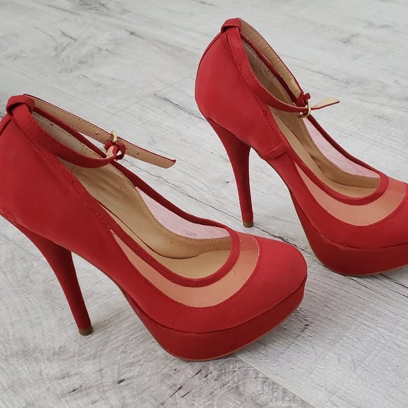 Red Platform Shoes - Picture 2 of 4